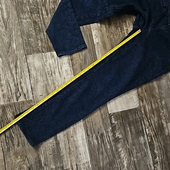 Gap 1969 Always Skinny Mid-Rise Straight Blue Black Cheetah Print Denim Jeans 28 - Picture 14 of 16